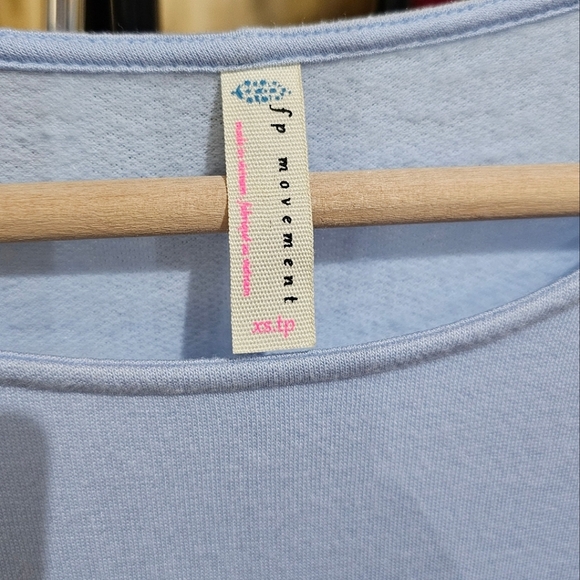 Free People Movement Good To Go Sweat Top Size XS Blue Oversized Dolman Sleeve - Picture 12 of 16